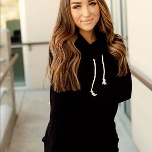 CowlNeck Sweatshirt - Performance Fleece Black